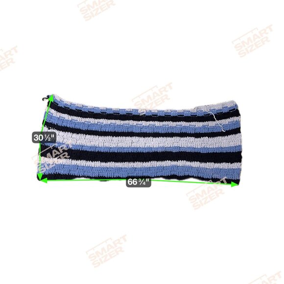 Handmade Blue & White Striped Crochet Blanket Wheelchair Lap Chair Throw READ - Picture 4 of 4